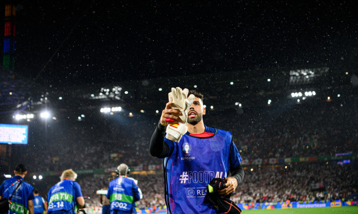 COLOGNE, GERMANY - 30 JUNE, 2024: David Raya, The football match of EURO 2024 Spain vs Georgia at Rhein Energie Stadion