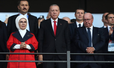 06.07.2024, xtgx, Fussball EM 2024 1/4 Finale, Niederlande - Türkei emspor, v.l. Präsident der Republik Türkei Recep Tay