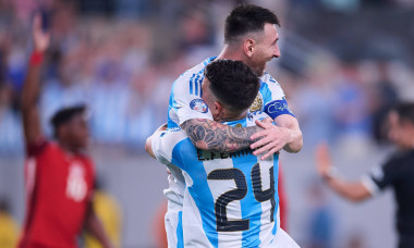 RECORD DATE NOT STATED Copa America USA 2024 Argentina vs Canada - Semifinal Lionel Messi celebrates his goal 2-0 with E