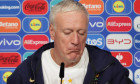 Didier Deschamps et Adrien Rabiot en conférence de presse lors du championnat d'Europe de football à Allianz Arena de Munich