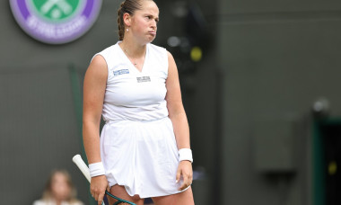 Jelena Ostapenko, LAT, during quarterfinals of 2024 All England Lawn Tennis Championships at Wimbledon, womens singles,