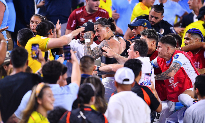 RECORD DATE NOT STATED Copa America USA 2024 Uruguay 0-1 Colombia - Semifinal Darwin Nunez of Uruguay fights with Fans o