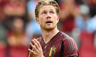 240701 EURO2024 FRANCE VS BELGIUM Kevin De Bruyne (7) of Belgium thanking the fans and supporters after losing a soccer
