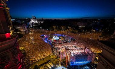 Spanish football team celebrates in Madrid after Spain wins Euro 2024 against England