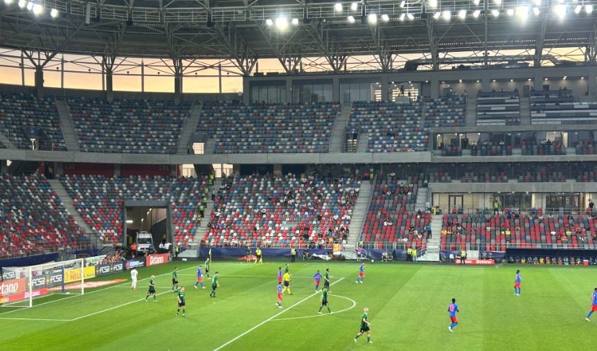 FCSB - Virtus 1-0, ACUM, pe digisport.ro. ”Roș-albaștrii” au lovit din nou bara