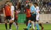 231119 Belgium vs Azerbaijan Eddy of Azerbaijan receives a red card from referee Gergo Bogar during a football game betw