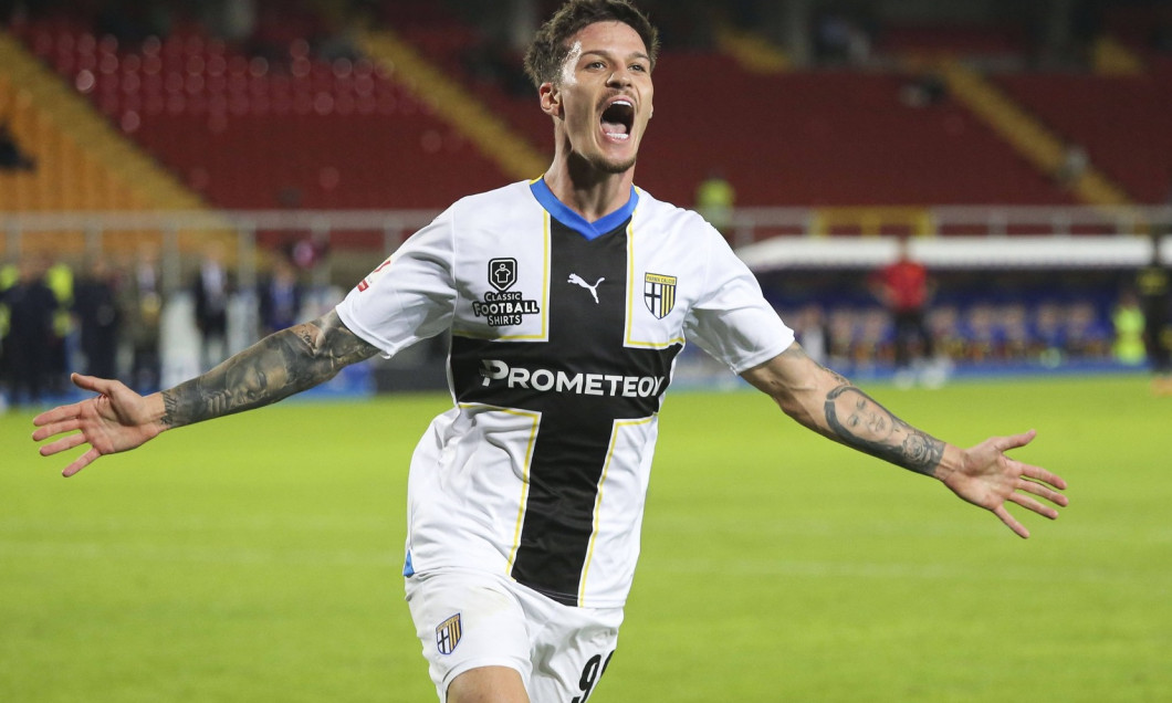 Dennis Man (Parma) celebrates the fourth goal for his team during US Lecce vs Parma Calcio, Italian football Coppa Itali