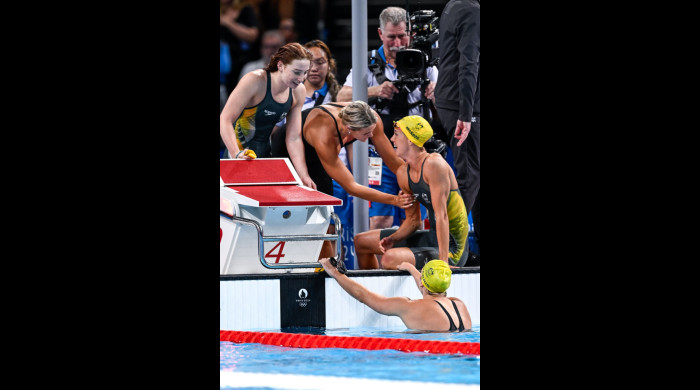 Mollie O'Callaghan, Shayna Jack, Emma McKeon şi Meg Harris / Foto: Profimedia