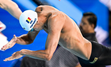 Paris, France. 28th July, 2024. David Popovici of Romania competes in the swimming 200m Freestyle Men Heats during the Paris 2024 Olympic Games at La Defense Arena in Paris (France), July 28, 2024. Credit: Insidefoto di andrea staccioli/Alamy Live News