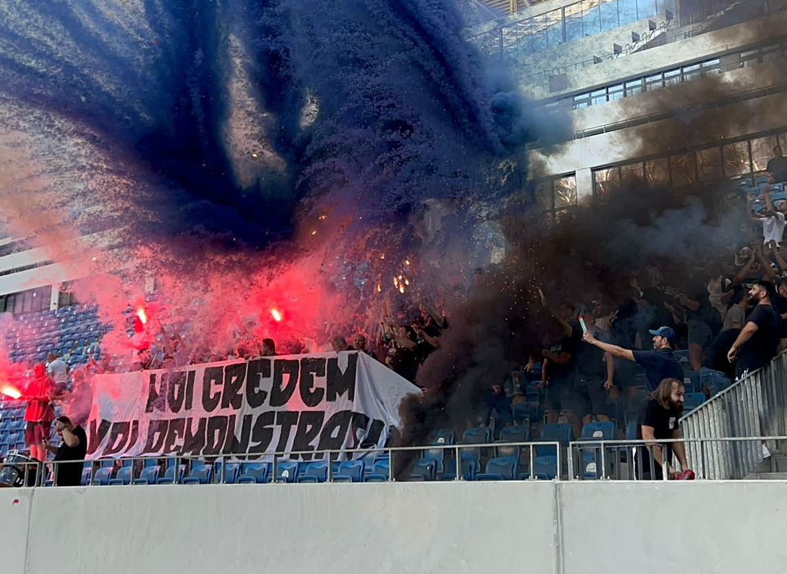 Atmosferă spectaculoasă pe Ion Oblemenco, cu o zi înaintea partidei Universitatea Craiova - Maribor