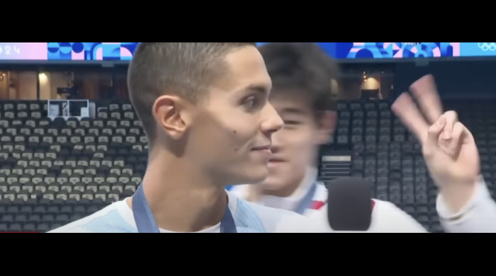 Pan Zhanle și David Popovici / Foto: Captură Youtube@tvr