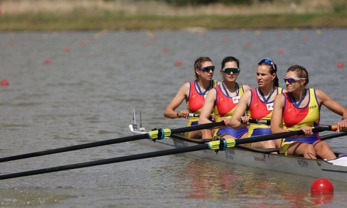 27.04.2024 Szeged(Hungary) European Rowing Championship final B Madalina Beres,2 Maria Lehaci,3 Magdalena Rusu,S Amalia