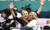 Sabrina Voinea-Maneca with her mother Camelia Voinea, ROU, after beam during qualification at 2024 Olympic Games, Olympi