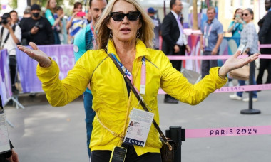 Nadia Comaneci is all smiles after the Gymnastics Final in Paris