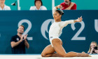 Paris, Frankreich. 05th Aug, 2024. FRA, Paris, Olympic Games Paris 2024, (05.08.2024, artistic gymnastics women's floor final, Bercy Arena) Jordan Chiles (USA) during their floor routine, Credit: HMB Media/Alamy Live News