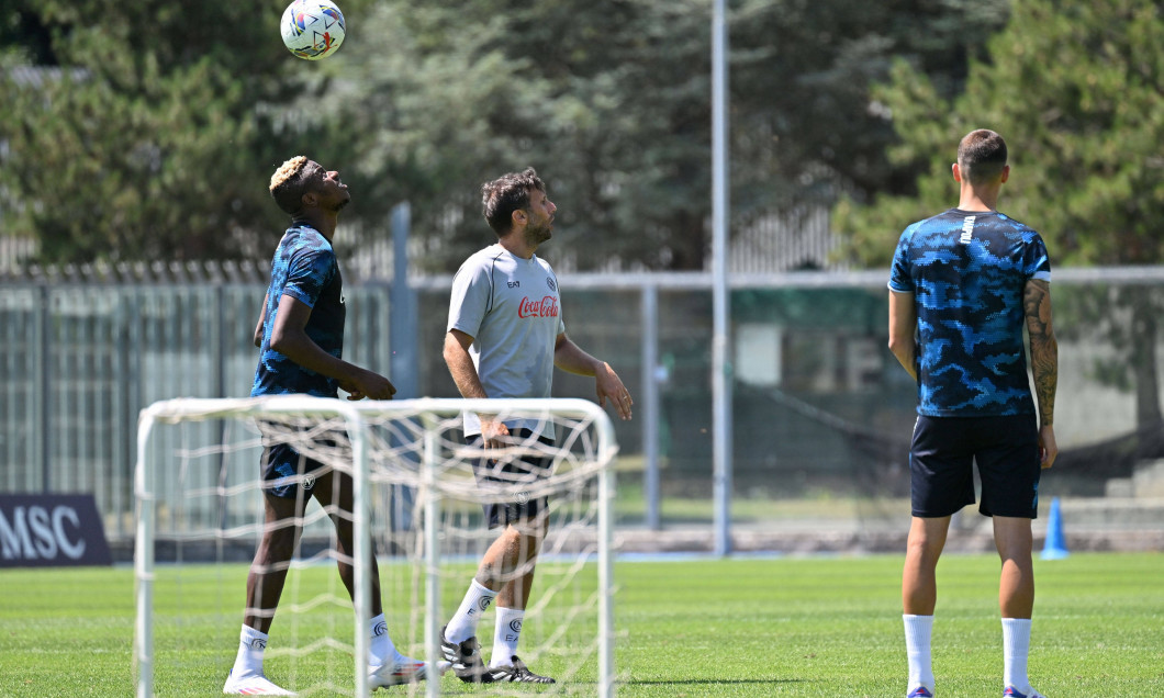 Victor Osimhen during training in Castel di Sangro (Aq) before the 2024-25 Serie A championship, Italy (Felice De Martin