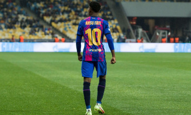 Ukraine, Kyiv - 02 November 2021. Ansu Fati (FC Barselona) during the match between FC Dynamo Kyiv and FC Barcelona, NSC Olympiyskiy