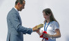 (SP)ROMANIA BUCHAREST GYMNASTICS OLYMPICS MEDAL