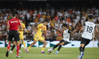 LaLiga EA Sports, Valencia CF and FC Barcelona, Barca VALENCIA, SPAIN - AUGUST 17: Marc Bernal Defensive midfielder of F