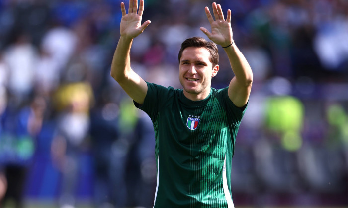 Switzerland - Italy Federico Chiesa of Italy during warm up before the UEFA EURO, EM, Europameisterschaft,Fussball 2024