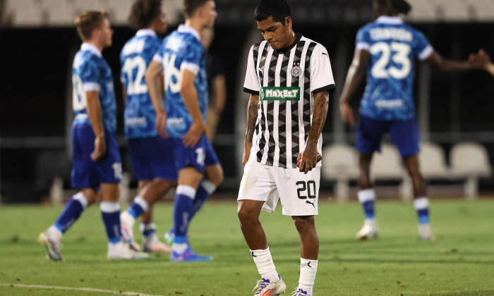 PARTIZAN vs GENT JOAO GRIMALDO football player of Partizan at the play-off match of the qualification of the UEFA League