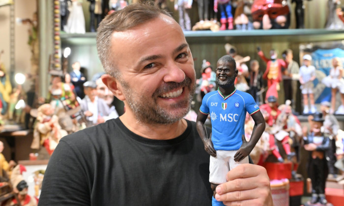 Nativity scene figurine of Romelu Lukaku, Italy, march 29 st 2024:, Naples, Italy - 03 Aug 2024