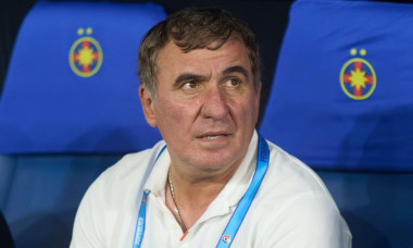 Bucharest, Romania. 9th Aug, 2024: Gheorghe Hagi (R), head coach of Farul Constanta, during the football match between FCSB and FCV Farul Constanta in the 5th round of Superliga, the first league of the Romanian 2024-2025 football championship, at the Ste