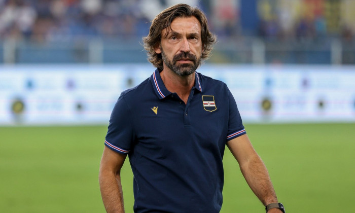 Serie B, Day 2, Genova, Stadio Ferraris, 24-08-2024, Sampdoria - Reggiana, in the photo: mister Andrea Pirlo during UC Sampdoria vs AC Reggiana, Italian soccer Serie B match in Genoa, Italy, August 24 2024