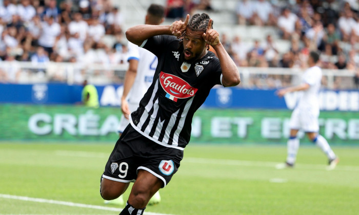 Auxerre, France - 14/08/2022, Lois Diony of Angers celebrates his goal during the French championship Ligue 1 football match between AJ Auxerre (AJA) and Angers SCO on August 14, 2022 at Stade Abbe Deschamps in Auxerre, France - Photo Jean Catuffe / DPPI