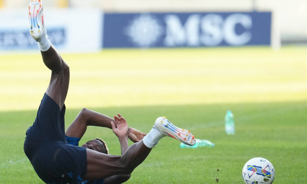 Castel di Sangro, ITALY: Victor Osimhen of SSC Napoli during the pre-season training session in Castel di Sangro, Italy.