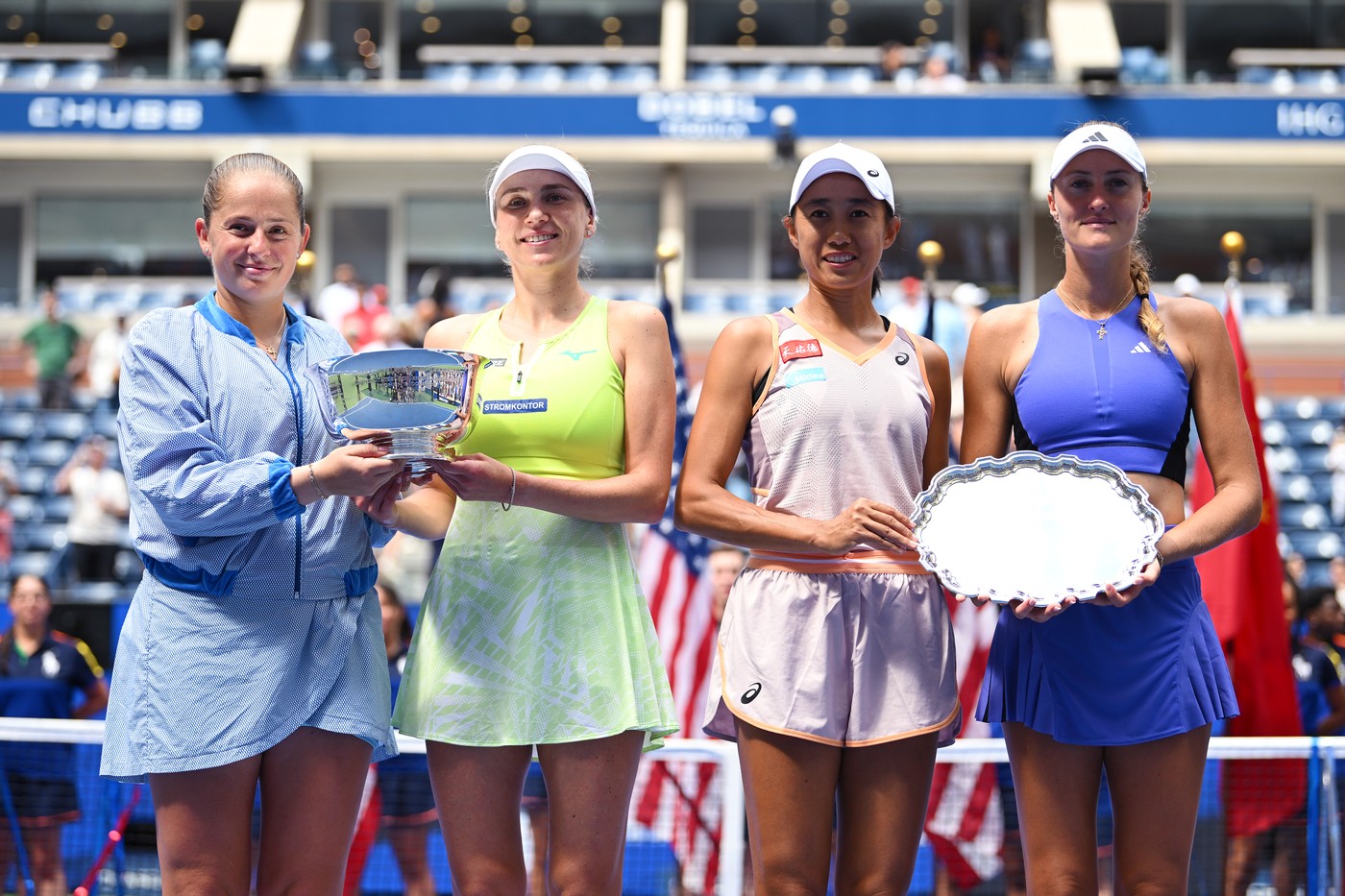 Jelena Ostapenko a triumfat la US Open, în proba de dublu, alături de Lyudmyla Kichenok