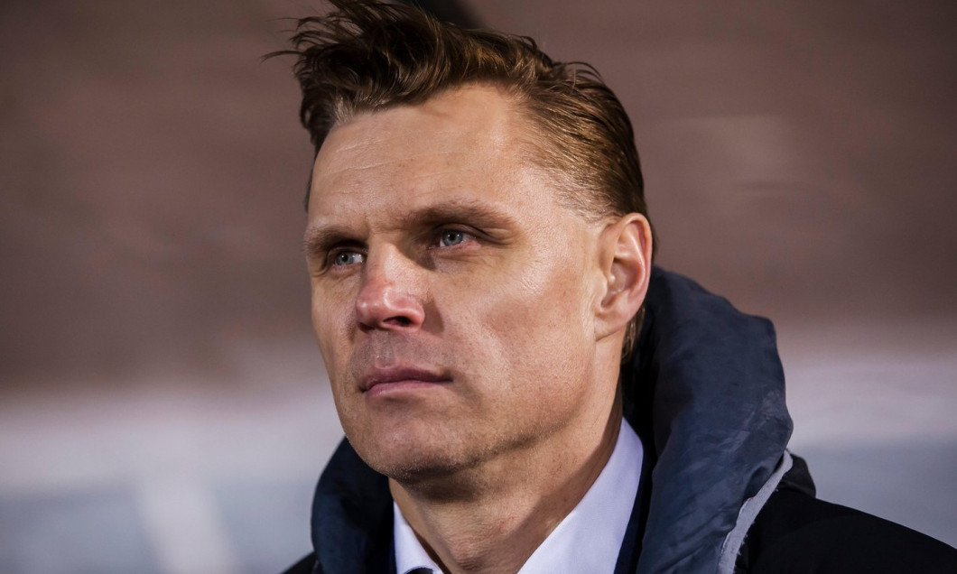 Stadion FK Partizan, Belgrade, Serbia. 20th Nov, 2018. UEFA Nations League football, Serbia versus Lithuania; Head Coach Edgaras Jankauskas of Lithuania Credit: Action Plus Sports/Alamy Live News