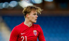 Drammen 20211012.Norway's Tobias Christensen during the U21 international match in football between Norway and Estonia at Marienlyst Stadium.Photo: Hkon Mosvold Larsen / NTB