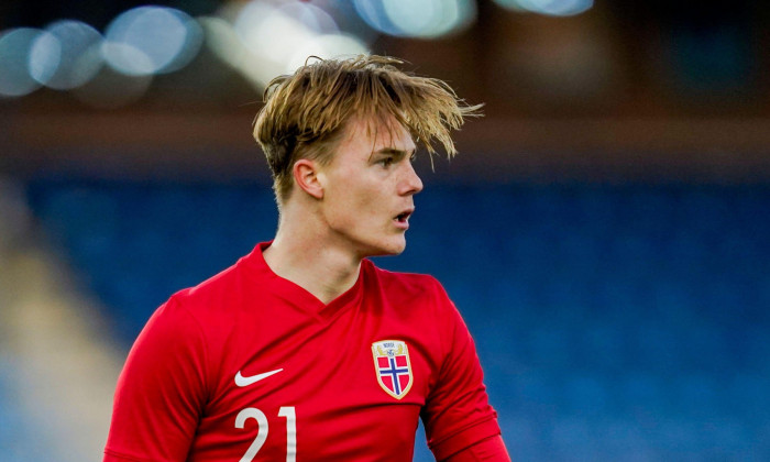 Drammen 20211012.Norway's Tobias Christensen during the U21 international match in football between Norway and Estonia at Marienlyst Stadium.Photo: Hkon Mosvold Larsen / NTB