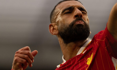 Anfield, Liverpool on Sunday 25th August 2024. Mohamed Salah of Liverpool celebrates after scoring their second goal during the Premier League match between Liverpool and Brentford at Anfield, Liverpool on Sunday 25th August 2024. (Photo: Steven Halliwell