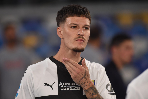 Naples, Italy. 31 Aug, 2024. Dennis Man of Parma Calcio during the Serie A match between SSC Napoli and Parma Calcio at Stadio Diego Armando Maradona Naples Italy on 31 August 2024. Credit: Franco Romano/Alamy Live News