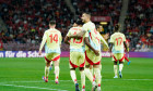 Geneva, Switzerland, September 8th 2024: Joselu (9 Spain) celebrates with Lamine Yamal (19 Spain) after scoring his team