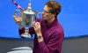 Jannik Sinner Poses with Tropy at the US Open