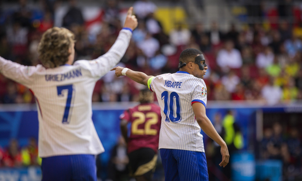 Dusseldorf, Germany. 01st Jul 2024. Antoine Griezmann (FRA) Kylian Mbappe (FRA) France - Belgium Frankreich - Belgien 01