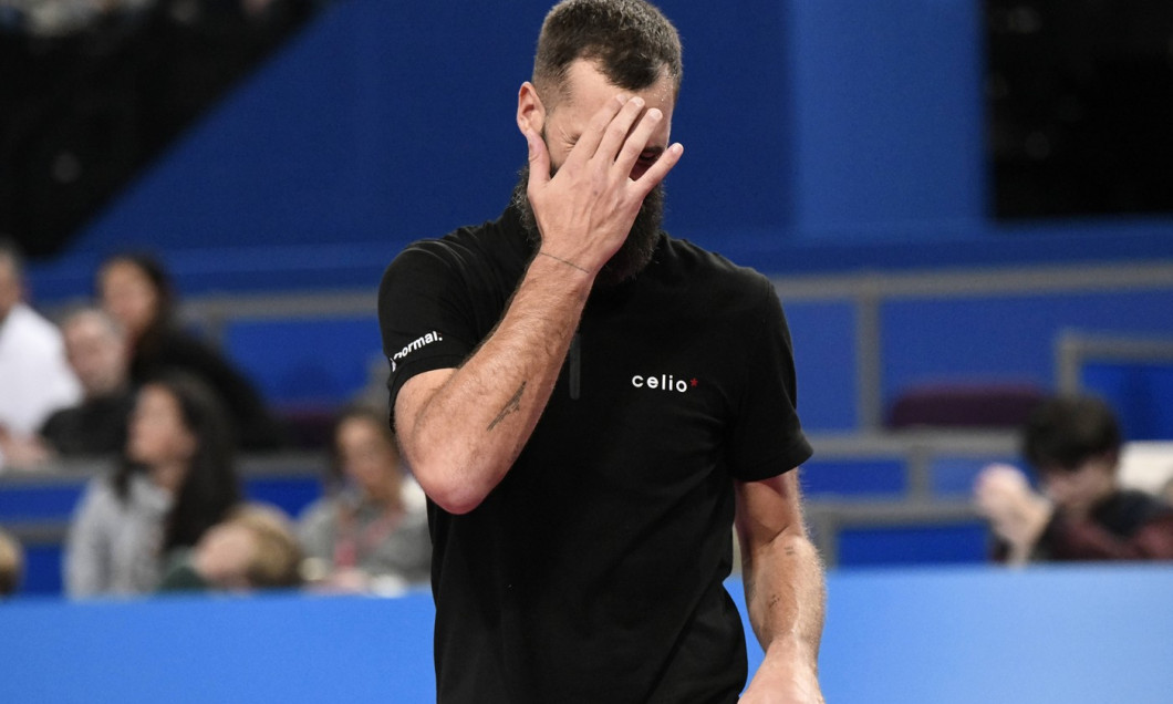 MONTPELLIER, FRANCE - JANUARY 29 : Benoit PAIRE (FRA) deception during the 1st round of the ATP, Tennis Herren 250 Open