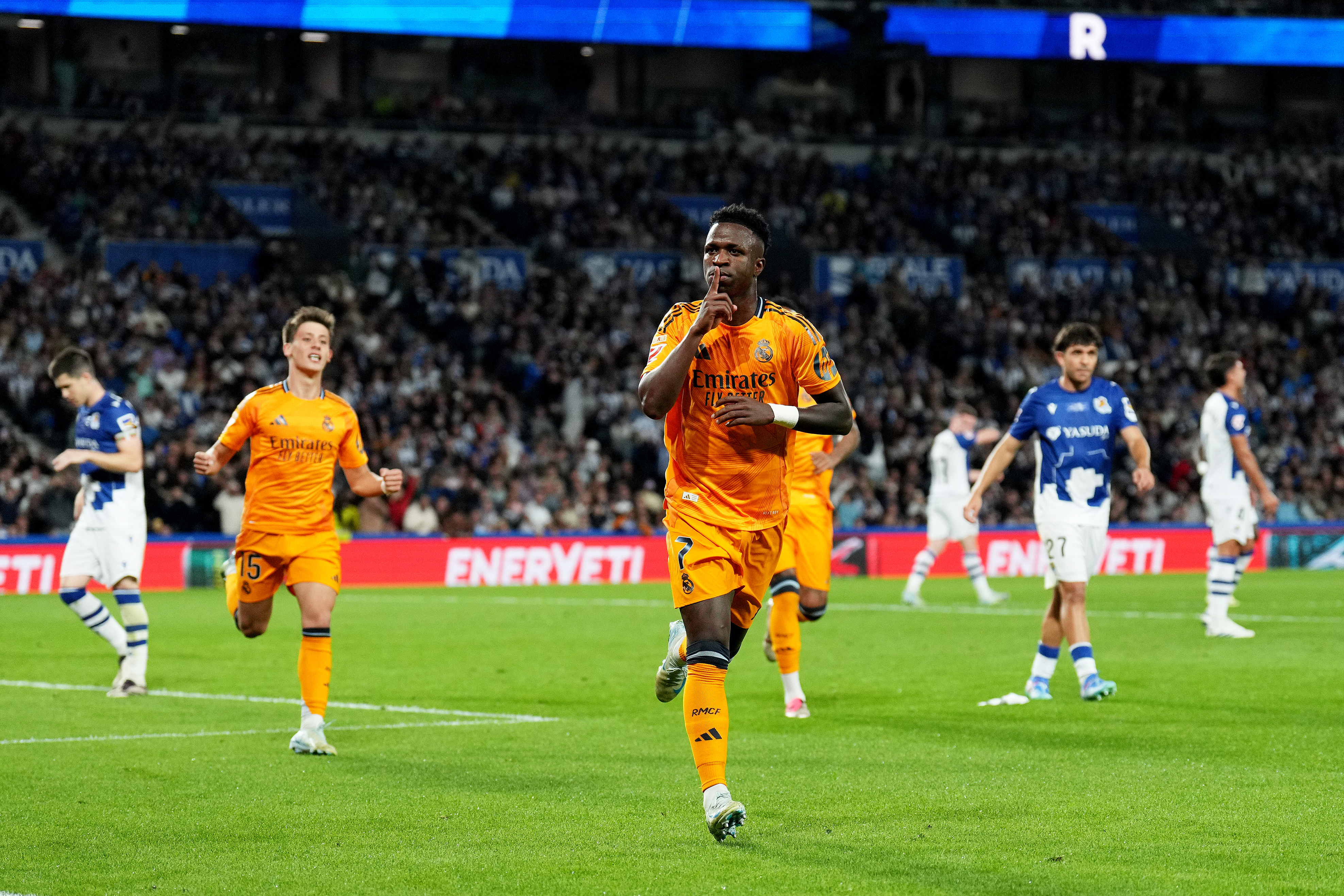 Real Sociedad - Real Madrid 0-1, ACUM, la DGS2. Vinicius a deschis scorul din penalty! Gazdele au lovit bara de trei ori