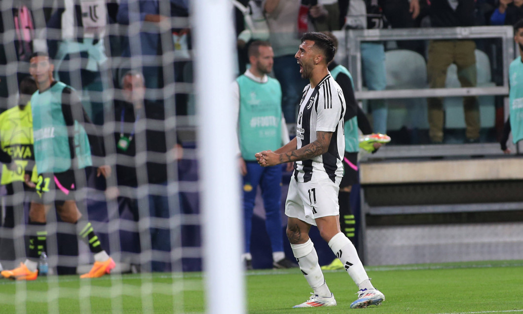 Nico Gonzalez (Juventus FC) celebrates during Juventus FC vs PSV Eindhoven, UEFA Champions League football match in Turi