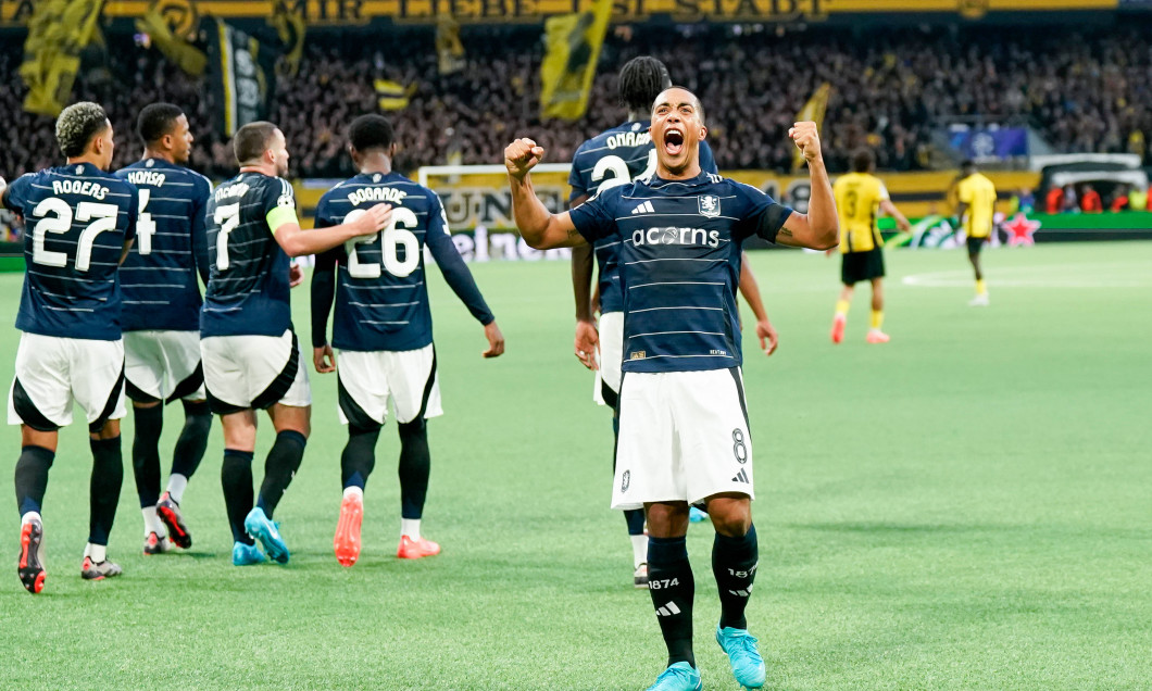 Bern, Switzerland, September 17th 2024: Youri Tielemans (8 Aston Villa) celebrates scoring his team s first goal during