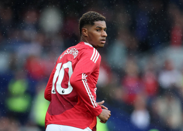 Brighton and Hove, England, 24th August 2024. Manchester United, ManU Ä™s Marcus Rashford during the Premier League matc