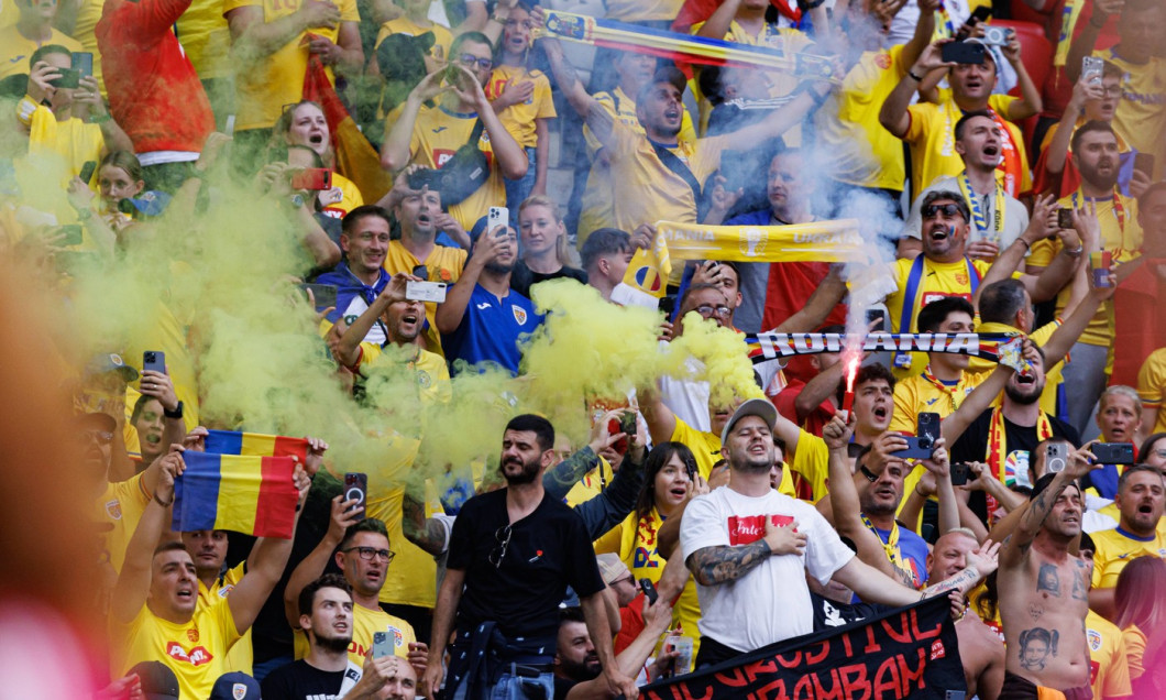 Fans of Romania seen during UEFA EURO, EM, Europameisterschaft,Fussball 2024 Round of 16 game between national teams of