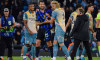 Manchester City FC v Inter Milan Manchester City forward Erling Haaland (9) and Inter Milan defender Francesco Acerbi (1