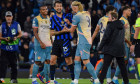 Manchester City FC v Inter Milan Manchester City forward Erling Haaland (9) and Inter Milan defender Francesco Acerbi (1