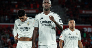 RCD Mallorca v Real Madrid - LaLiga EA Sports MALLORCA, SPAIN, AUGUST 18: Vinicius Junior of Real Madrid CF, Jude Bellin