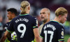 LONDON, UK - 31st Aug 2024: Erling Haaland of Manchester City is congratulated by Manchester City manager Pep Guardiola after scoring a hat-trick during the Premier League match between West Ham United and Manchester City at London Stadium(Credit: Crai