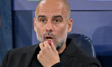 Pep Guardiola manager of Manchester City on the bench ahead of the UEFA Champions League league stage match Manchester City vs Inter Milan at Etihad Stadium, Manchester, United Kingdom, 18th September 2024(Photo by Cody Froggatt/News Images)